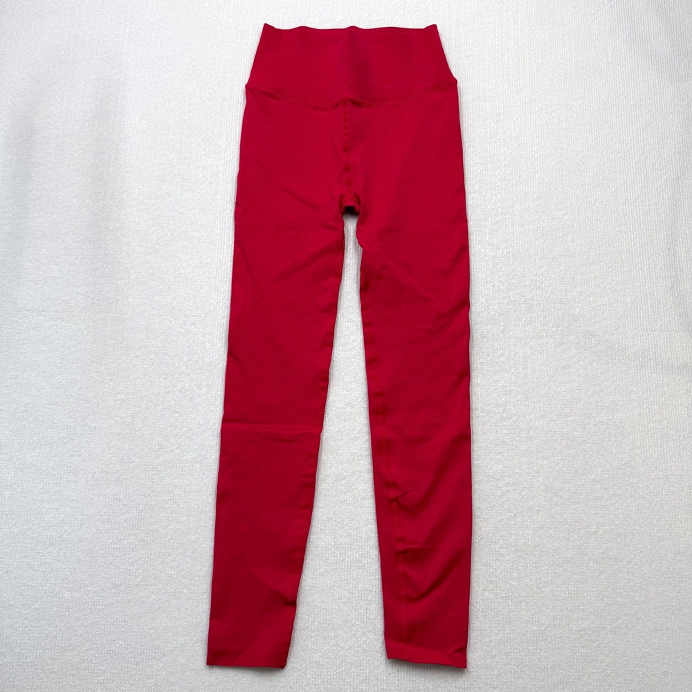 Fabletics SculptKnit 7/8 Compression Leggings Women M Red High Waisted Activwear